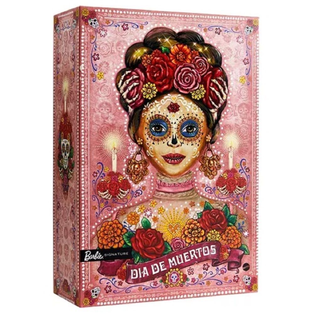 2020 Barbie Dia De Muertos Doll with Pink and Red Floral Design New And Box